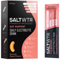 SaltWTR Summer Peach - Sugar-free Electrolytes, Gut Support Hydration - 8 Pack